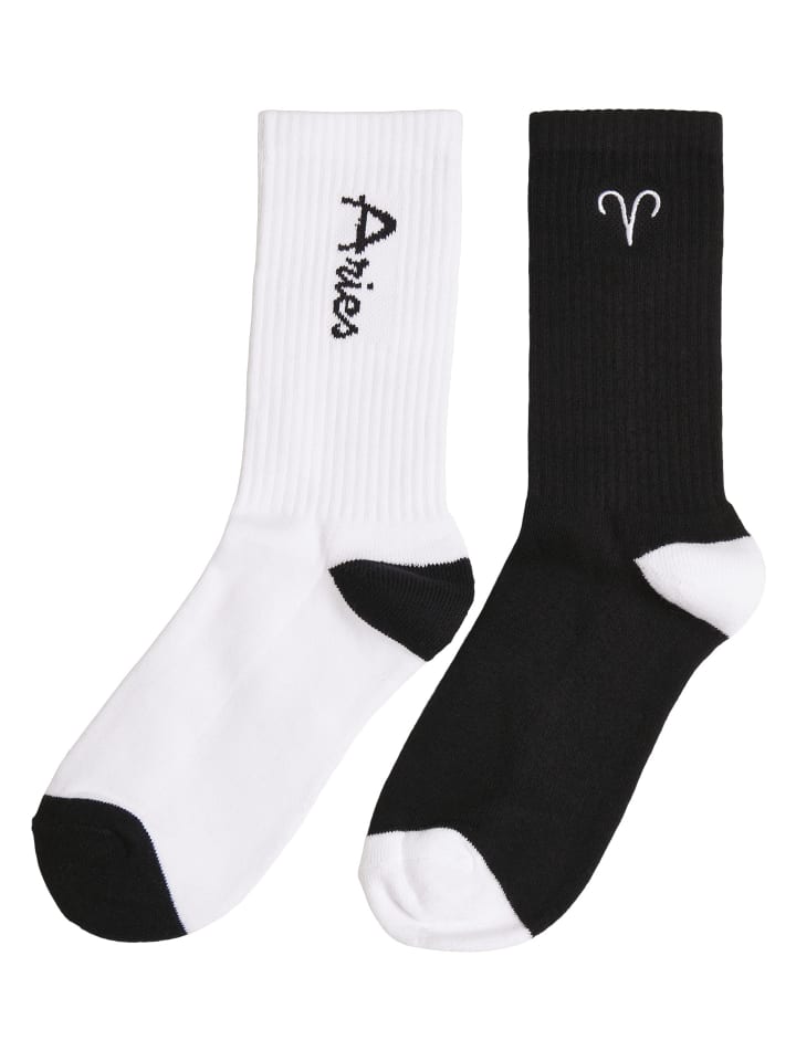 Basic Socks in black/white aries