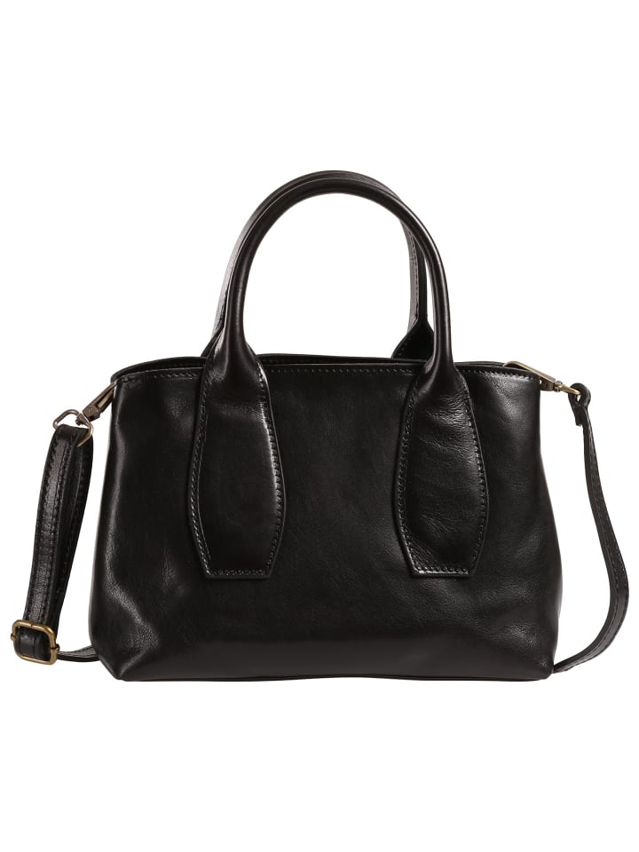 Toscanto Handtasche Leder schwarz ca. 27cm