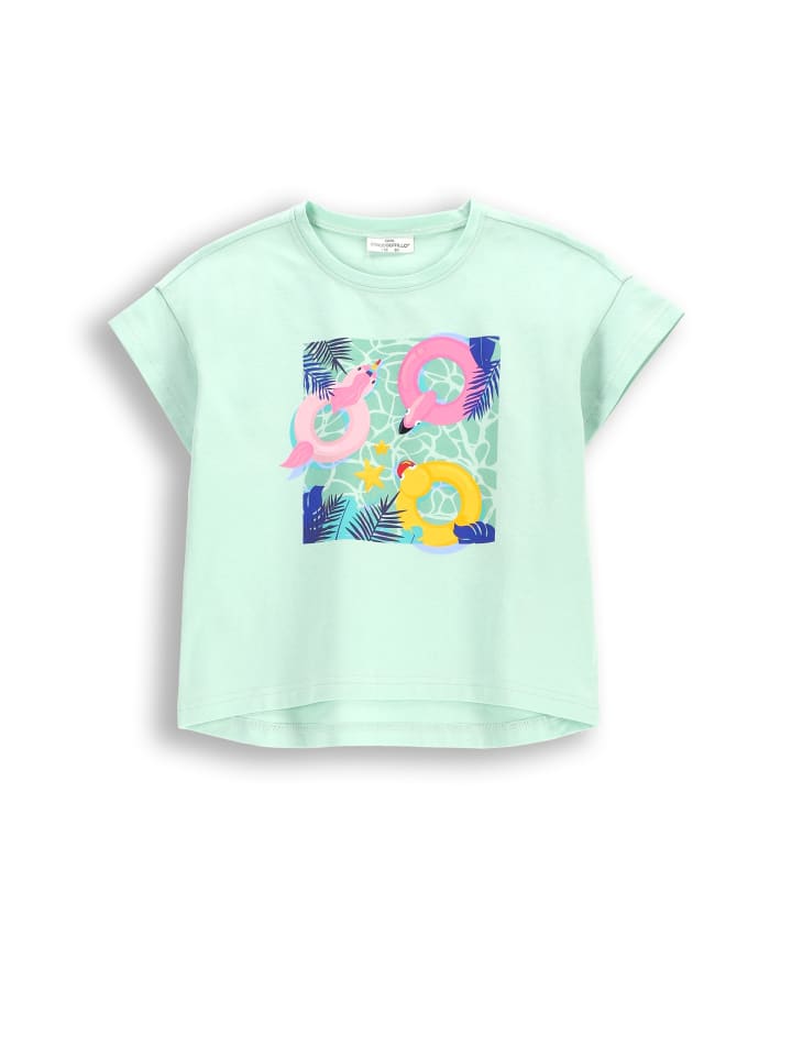 T-Shirt mit kurzen Ärmeln in in Minzfarbe