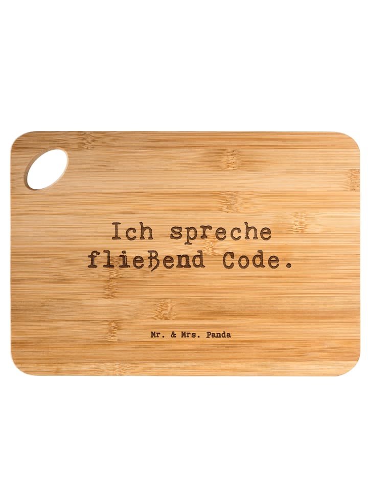 Schneidebrett Spruch Code Meister mit Spruch in Braun