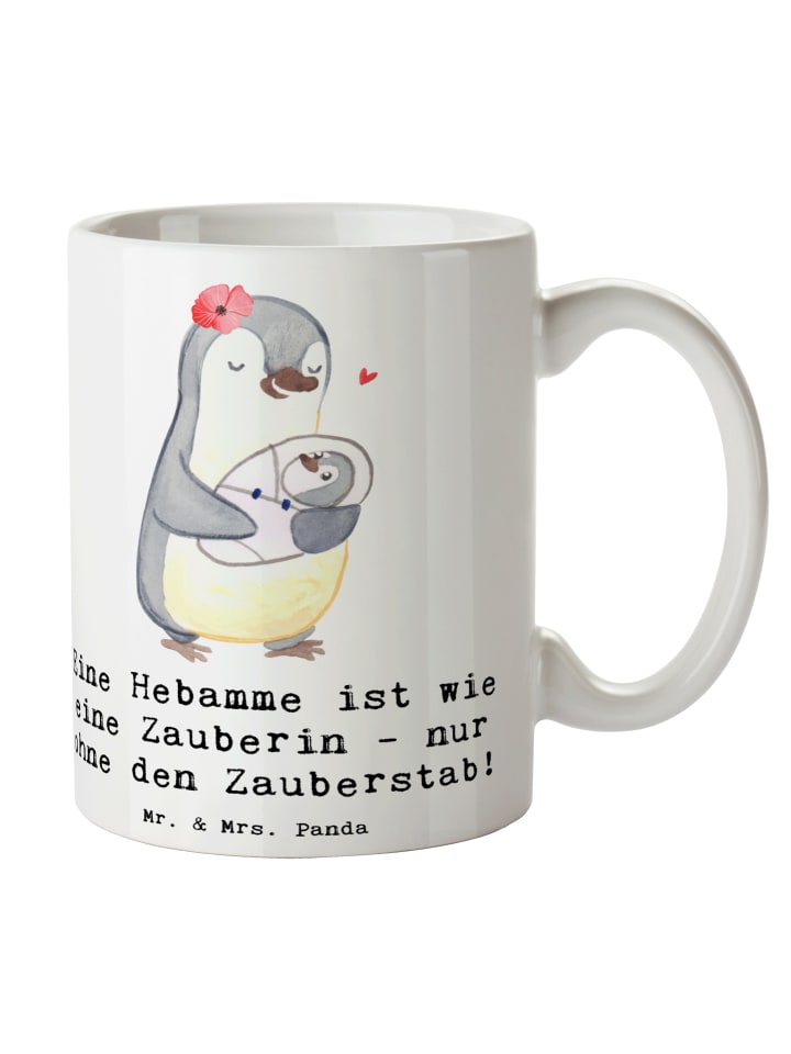 Bürotasse Hebamme Magie mit Spruch in Weiß