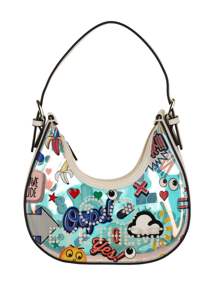 Women 2-In-1 Tote Bag Set in Rainbow White