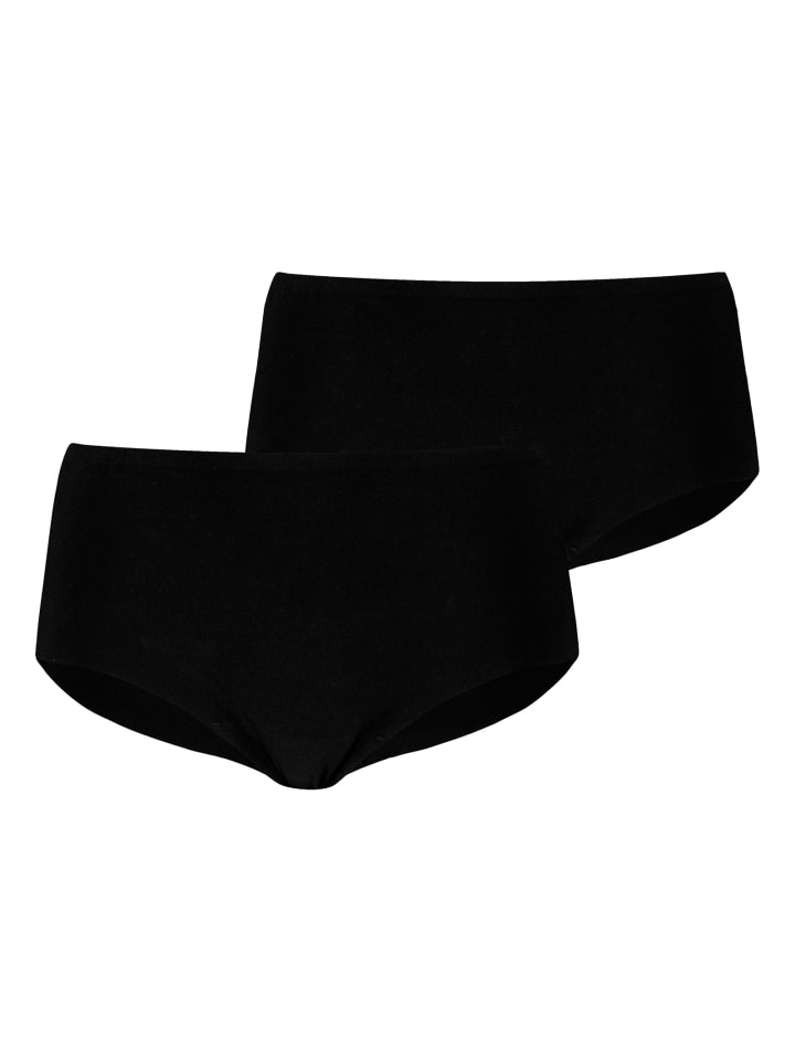 2er Pack Invisible Ultra Soft Cotton Mini Shorts in Schwarz
