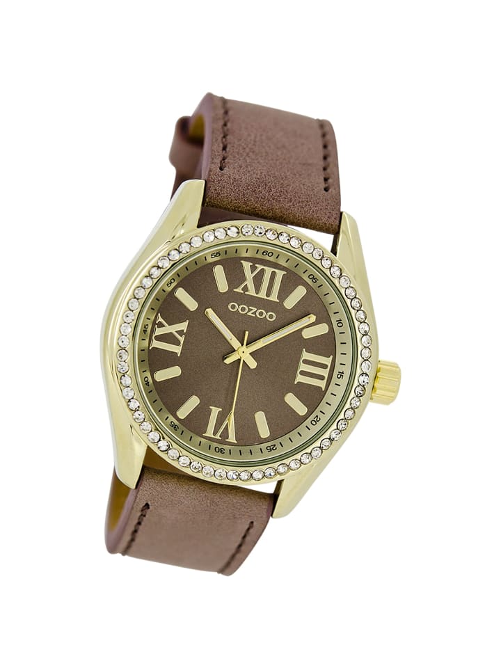 Analog-Armbanduhr Oozoo Vintage Series braun groß (ca. 40mm)