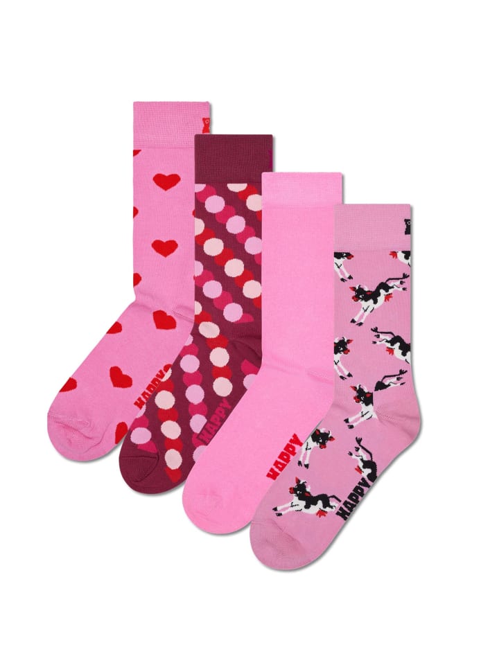 Socken 4er Pack in Pink
