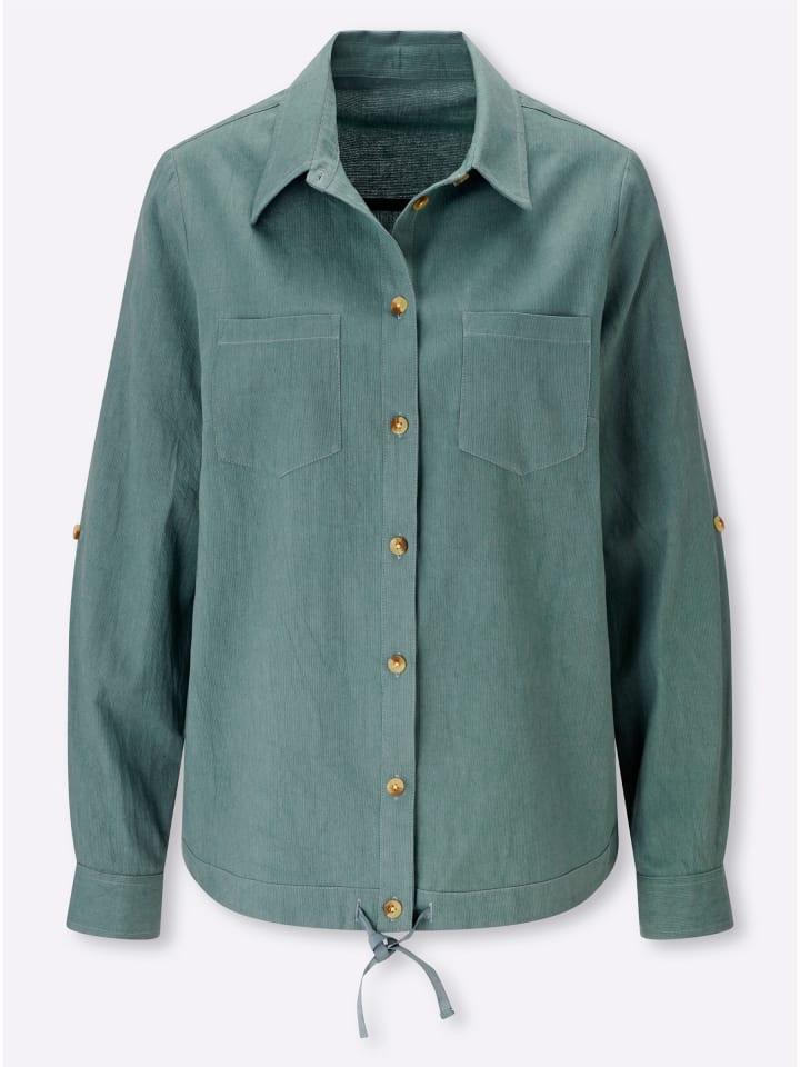 Cord-Bluse in jade