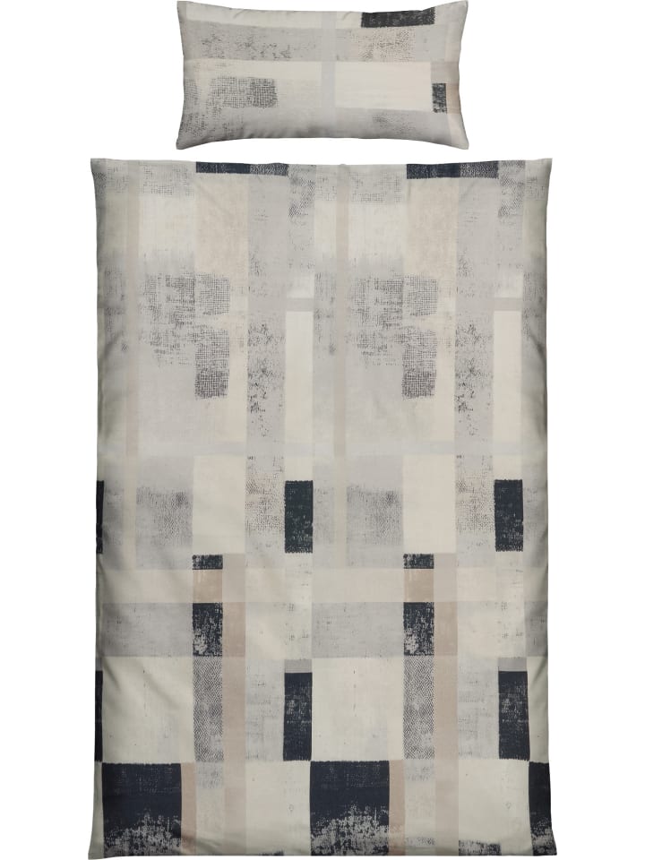 Single-Jersey Bettwäsche in beige-grau