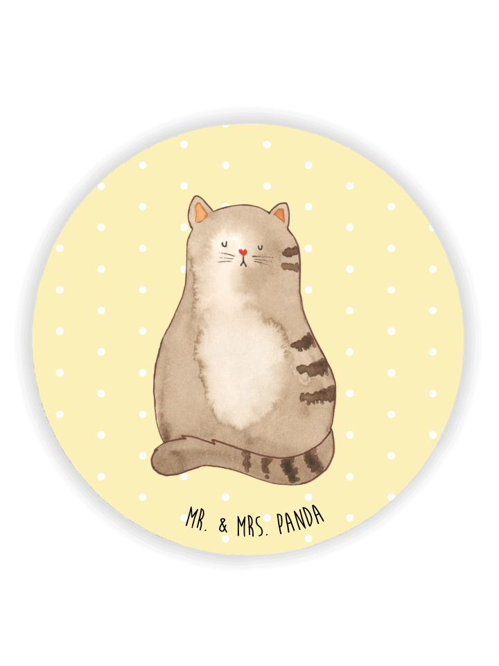 magnettafel magnet Katze Sitzen ohne Spruch in Gelb Pastell