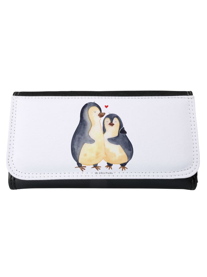 Portemonnaie Pinguin umarmen ohne Spruch in Weiß