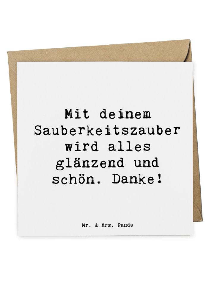 Grußkarte Spruch Reinigungskraft Zauber mit Spruch in Weiß