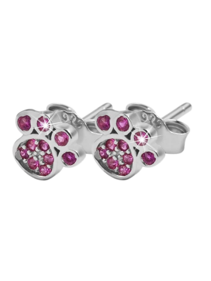 Mädchen Ohrringe – Ohrstecker aus 925 Silber mit Zirkonia in silber
