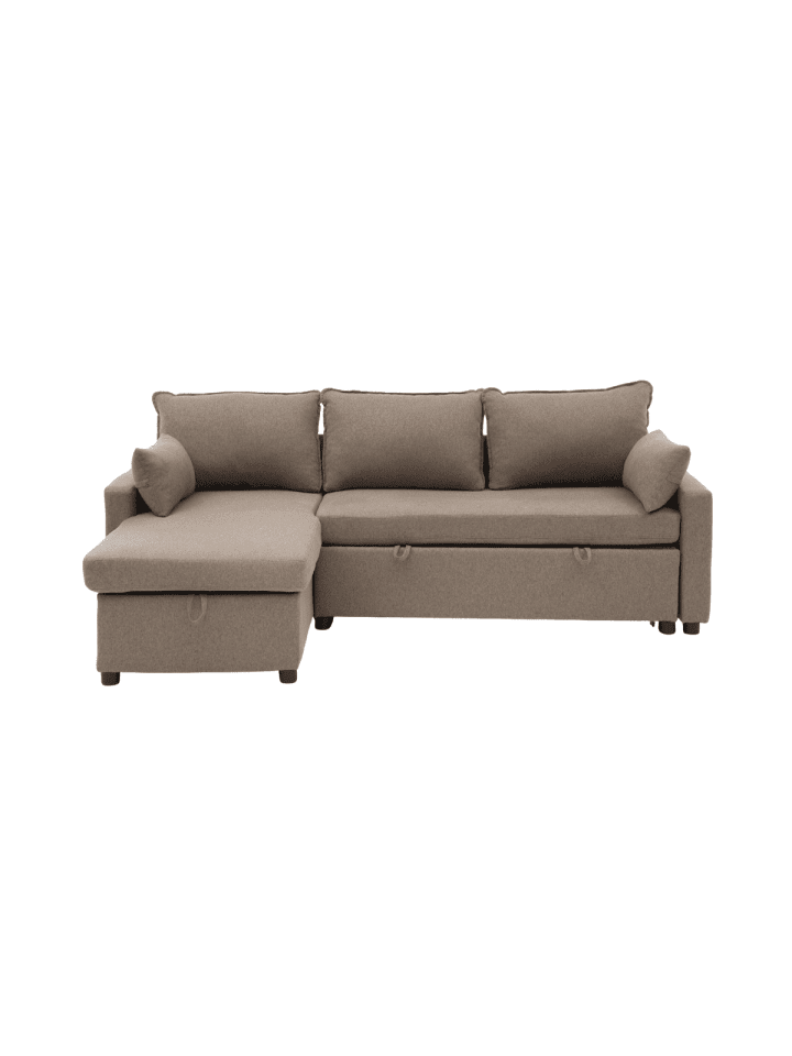 Sofa LOUISON in Braun - (W)219  x (H)84  x (L)147 cm