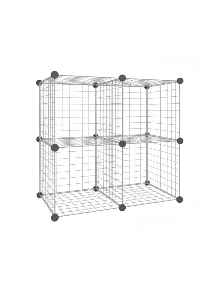 Steckregal "4 Würfel" in Silber - (B)75 x (H)75 x (T)37 cm