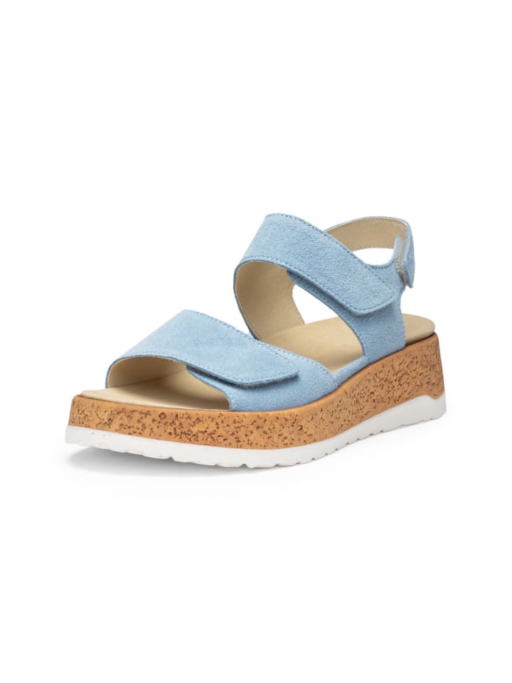 Veloursleder Sandaletten in himmelblau