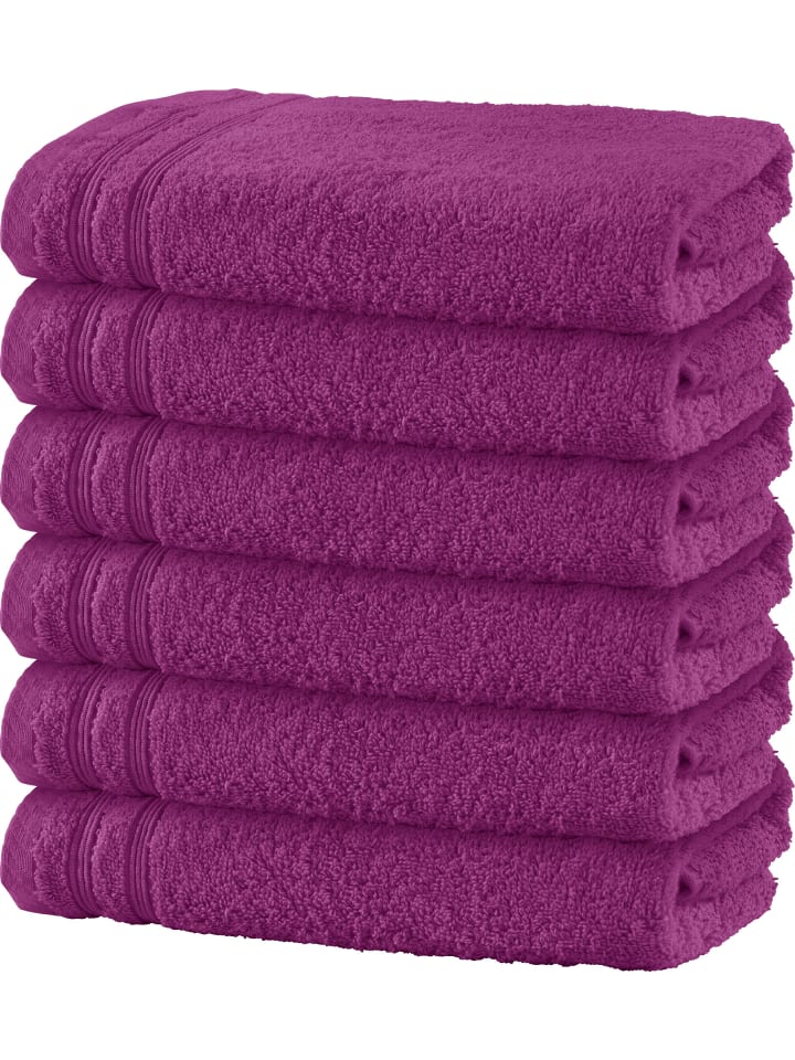 Duschtuch 6er-Pack Heidelberg in fuchsia