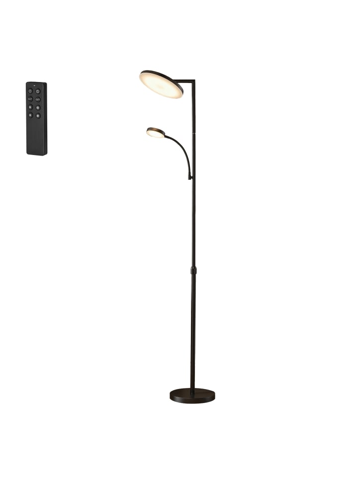 Standleuchte Lusia in Schwarz - (B)25 x (H)(148-176) x (T)25 cm