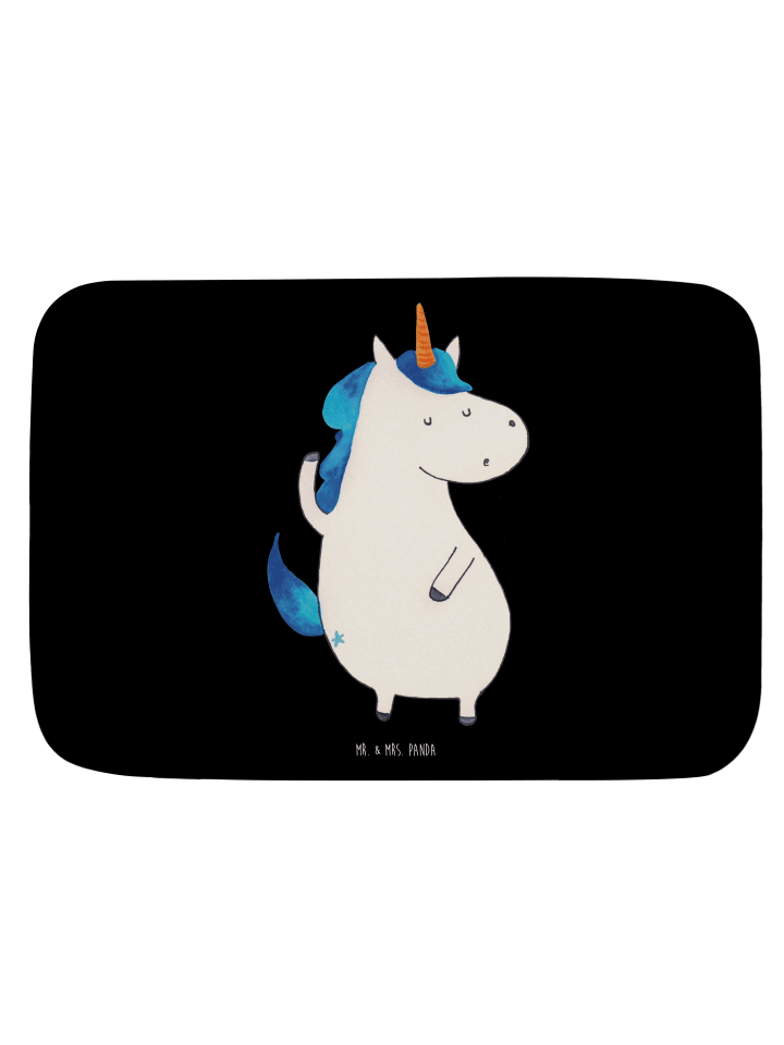 Badevorleger Einhorn Mann ohne Spruch in Schwarz
