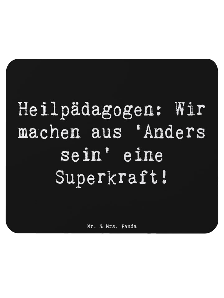Maus-Pad Spruch Heilpädagogin Superkraft mit Sp... in Schwarz
