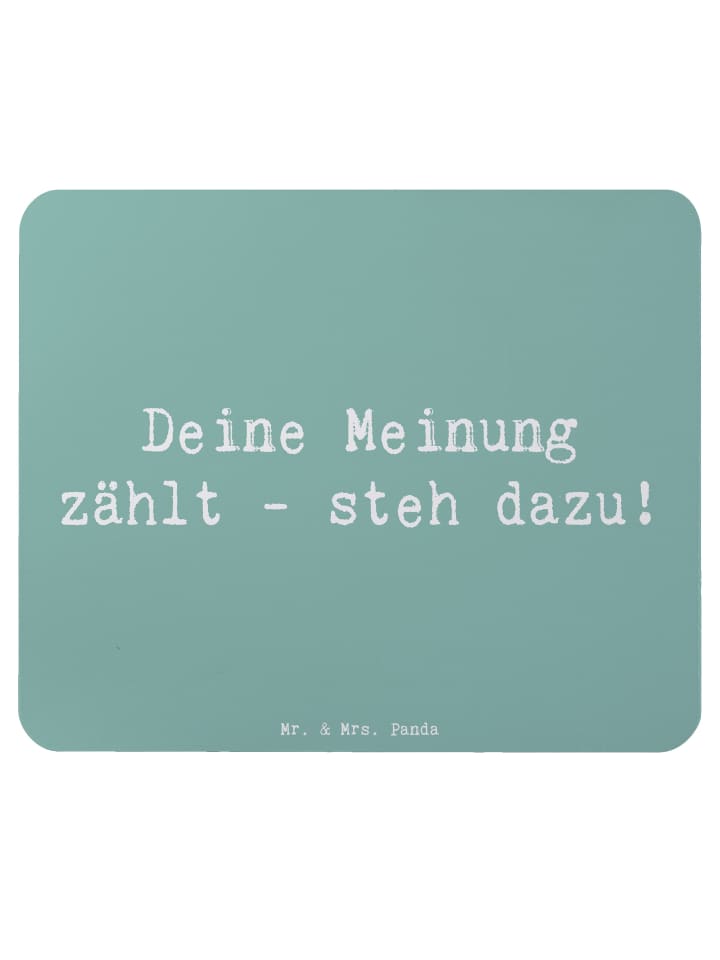 Mousepad Spruch Mutig zu Meinungen mit Spruch in Meeresbrise
