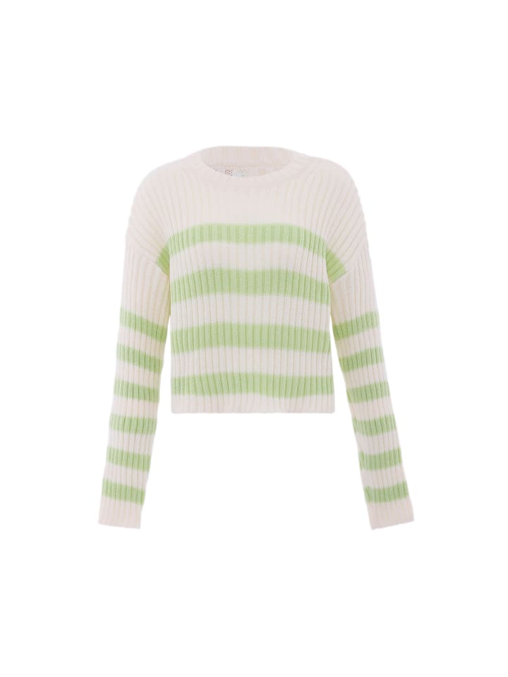 Damen Sweater in WOLLWEISS LIMETTE