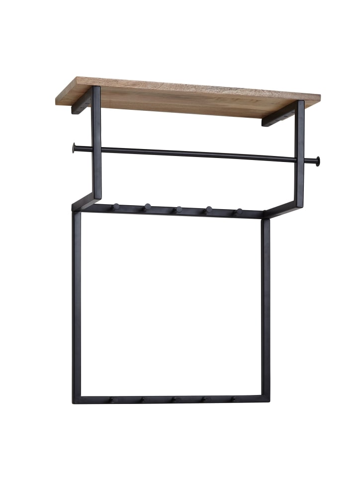 Wandgarderobe in Schwarz / Mango / 60x26x76
