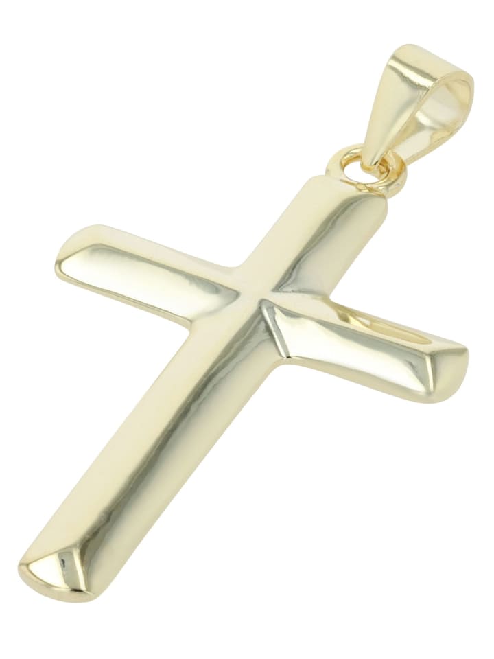 Unisex Anhänger – Kreuzanhänger aus 925 Silber in gold