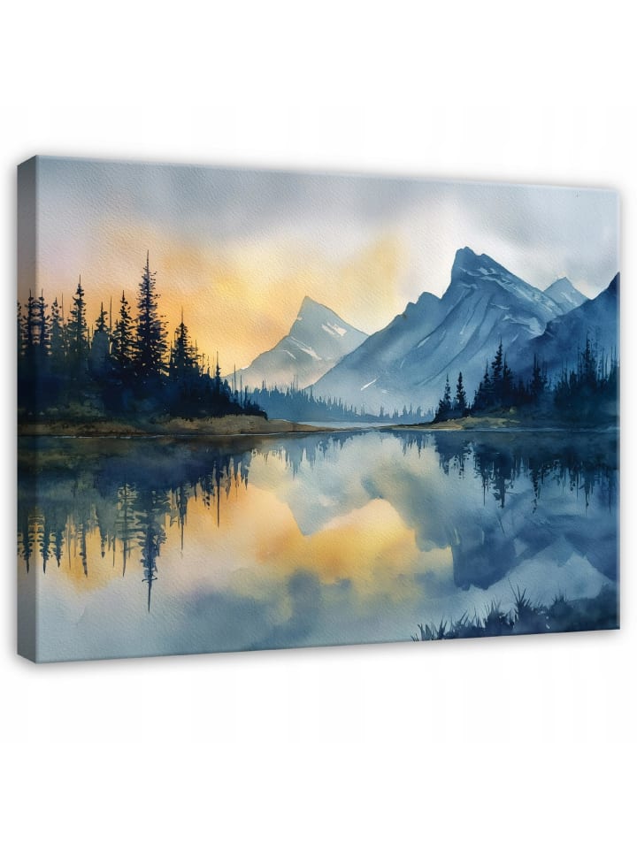 Leinwandbild Berge in Blau
