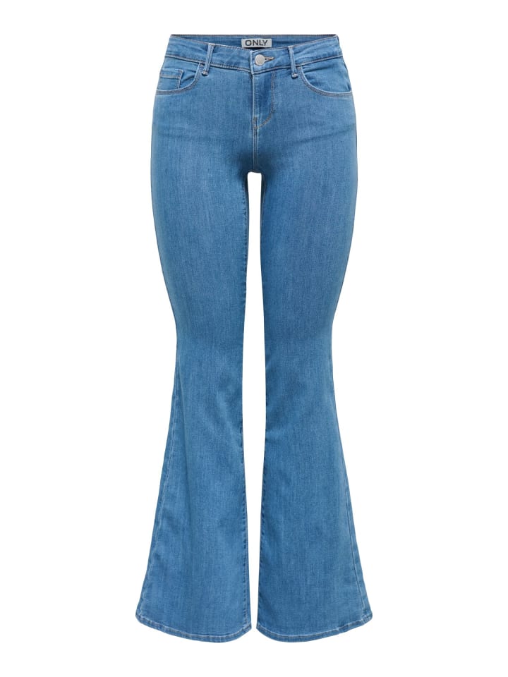 Schlaghosen-Jeans in Medium Blue Denim