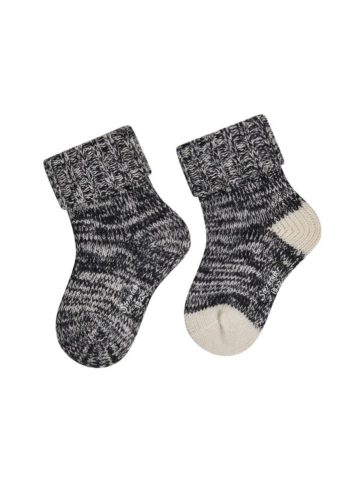 Socken 2er-Pack Wolle in schwarz