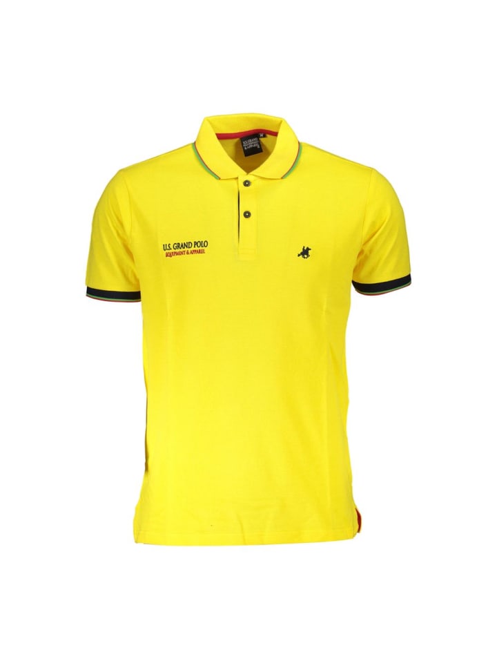 Gelb Herren Poloshirt Hemd aus Baumwolle