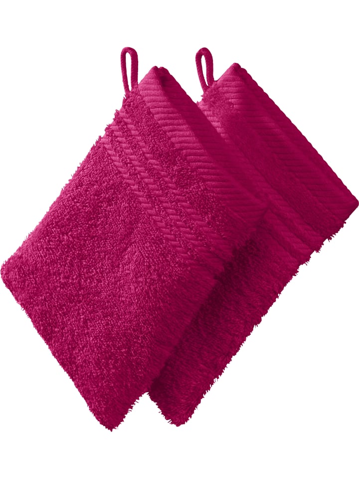 Frottier Waschhandschuh 2er-Pack New York in fuchsia
