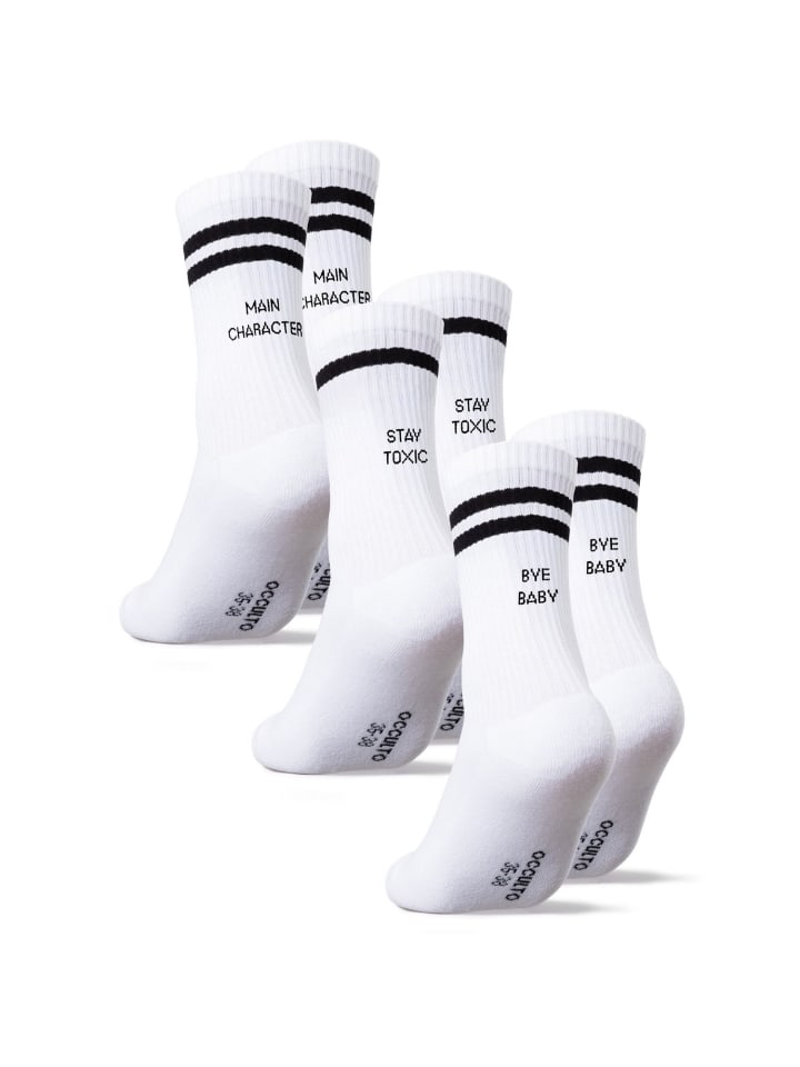 3er Pack Statement Tennis Socken Leo in Sassy
