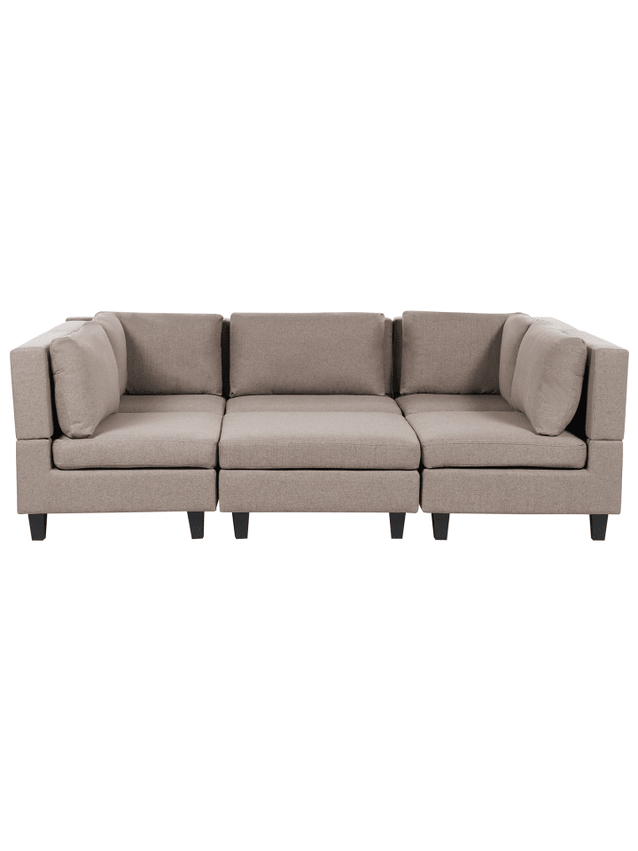 6-tlg Modulsofa UNSTAD in Braun/Schwarz