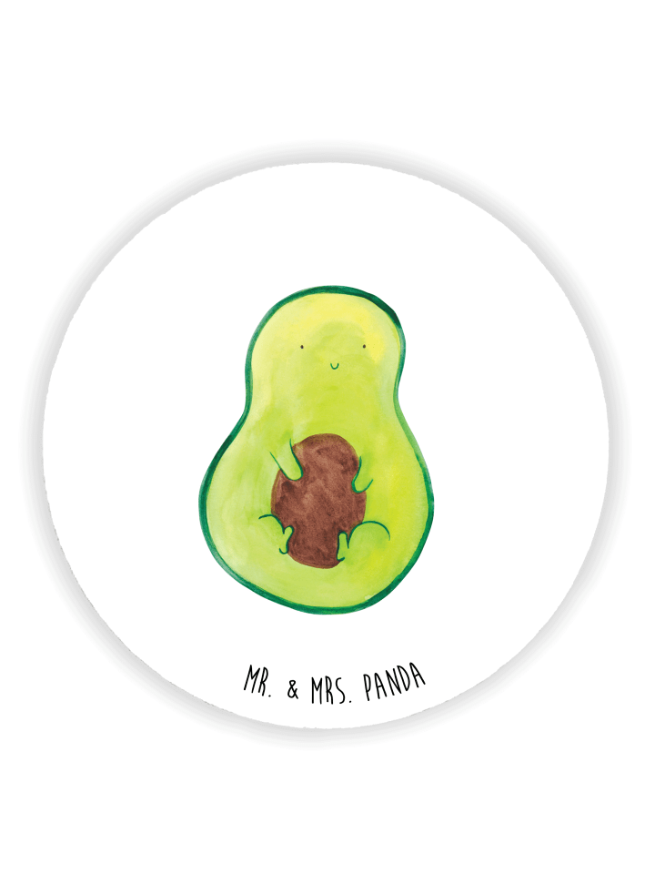 Magnet Avocado Kern ohne Spruch in Weiß