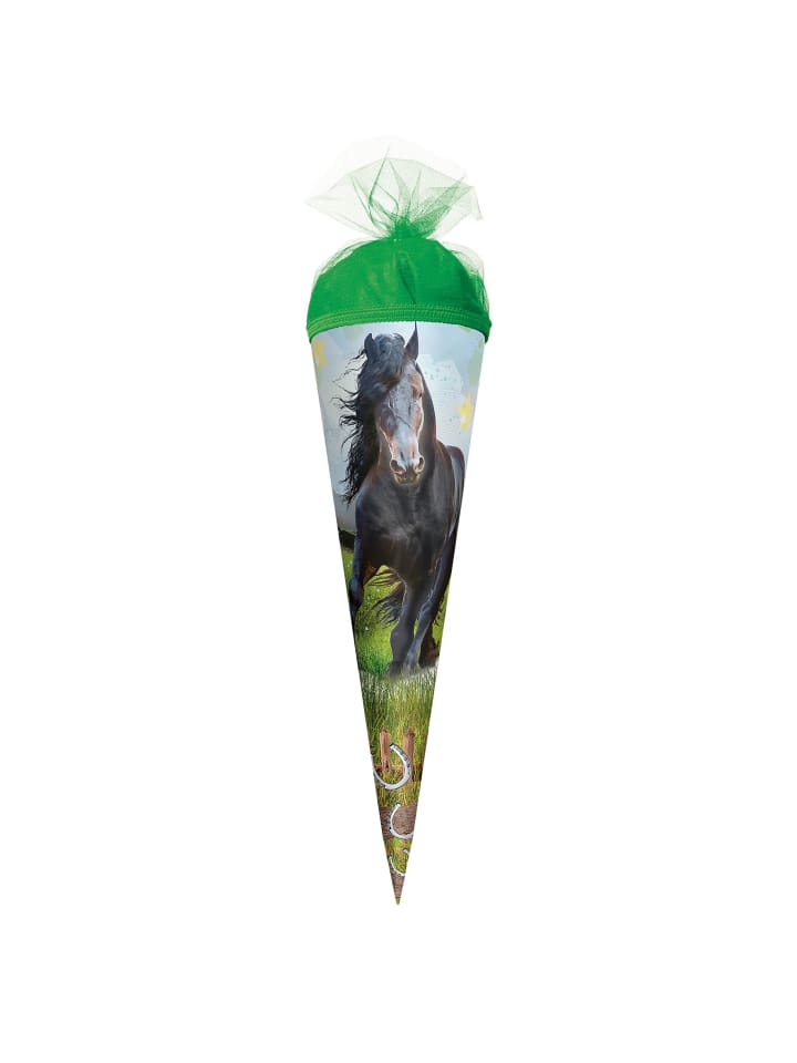 Geschenk-Schultüte klein 35 cm Power Horse in Grün