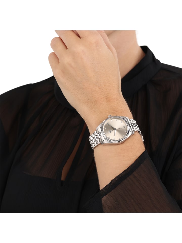 Joop Armbanduhr Silber Damenarmbanduhr Joop Uhren Damen Silber