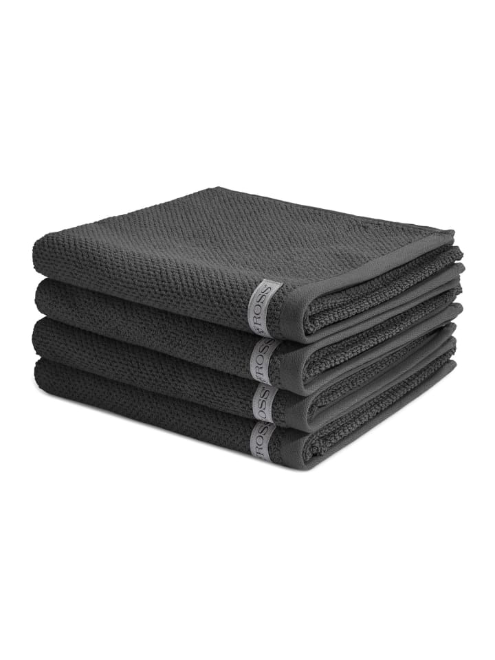 4 X Handtuch im Set Selection in Anthrazit