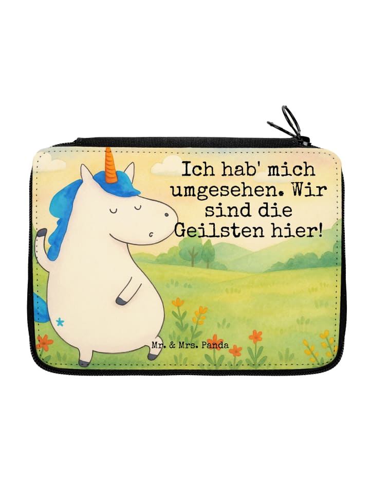 Federtasche Einhorn Mann Design mit Spruch in Weiß