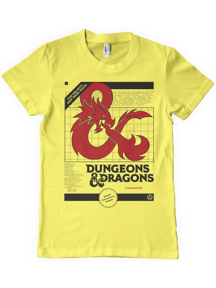 T-Shirt "D&D 3 Volume Set T-Shirt" in Gelb