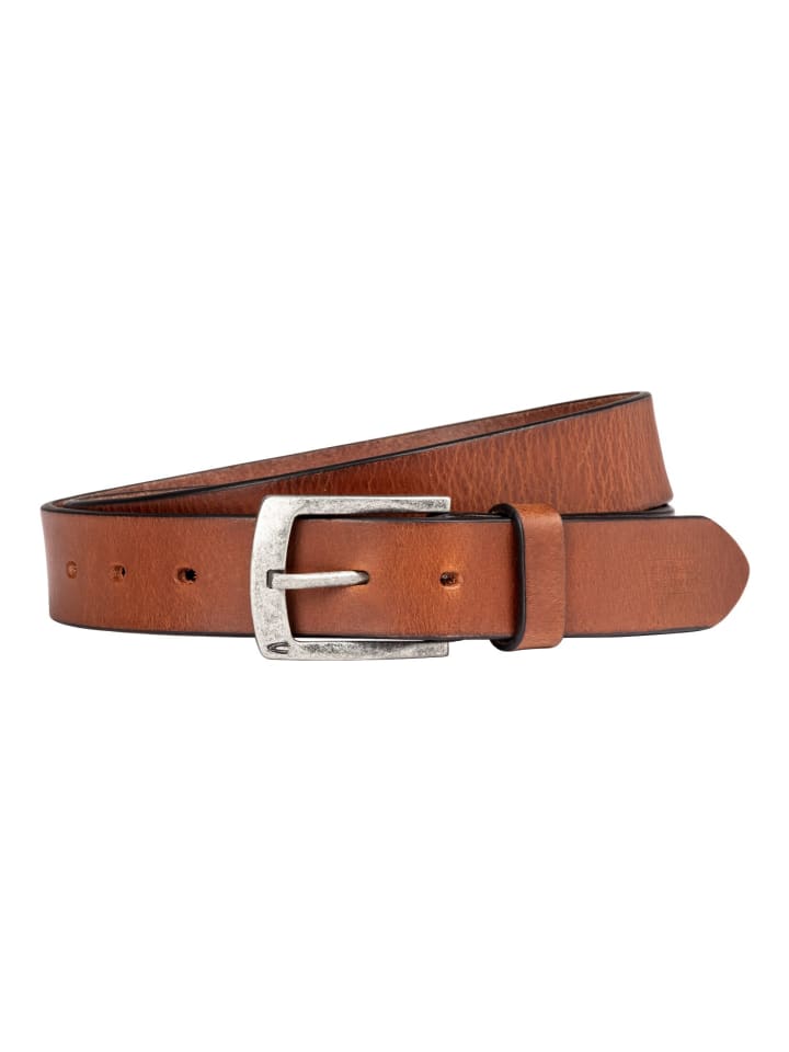 Gürtel aus Leder in Cognac