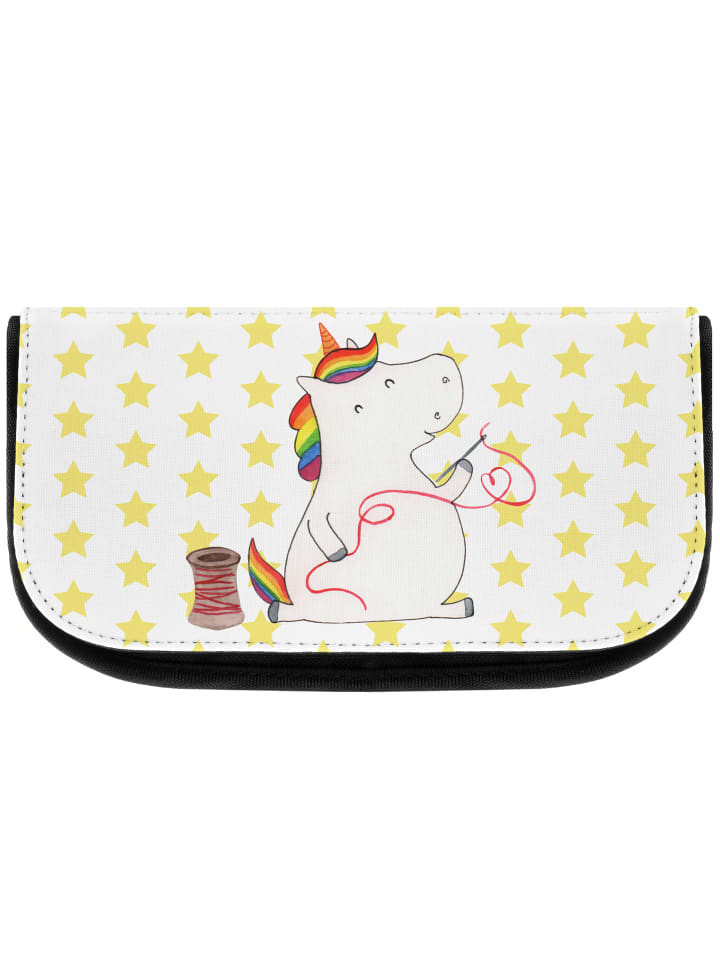 Kosmetiktäschchen Einhorn Näherin ohne Spruch in Weiß