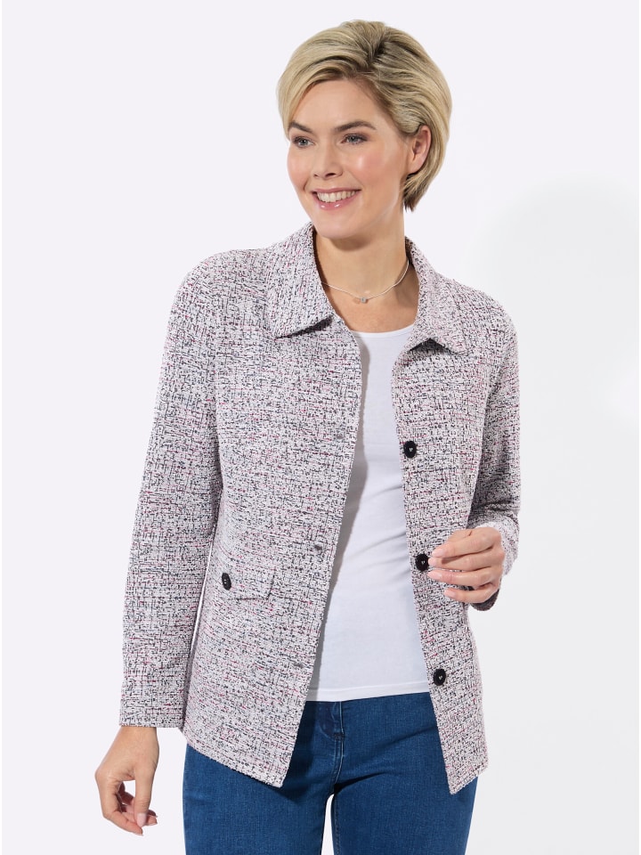 Shirtjacke in marine-bordeaux-gemustert