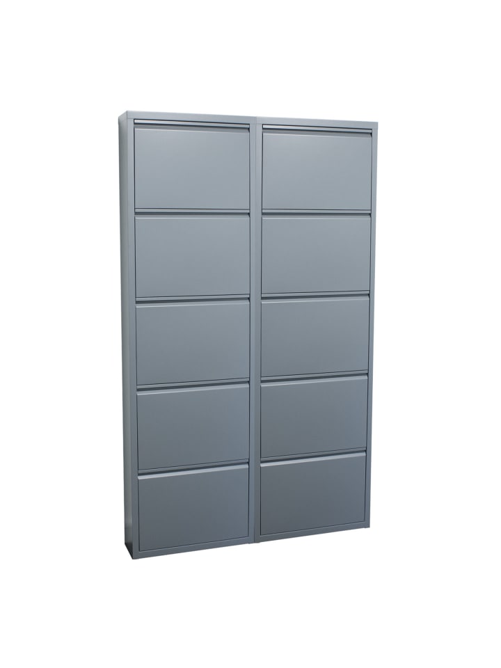 Schuhschrank Pisa 8 Grau 100 x 16 cm