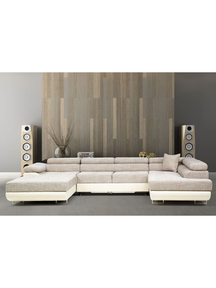Rodri Recamiere Rechts in Beige - (L) 202 x (B) 345 x (H) 90 cm