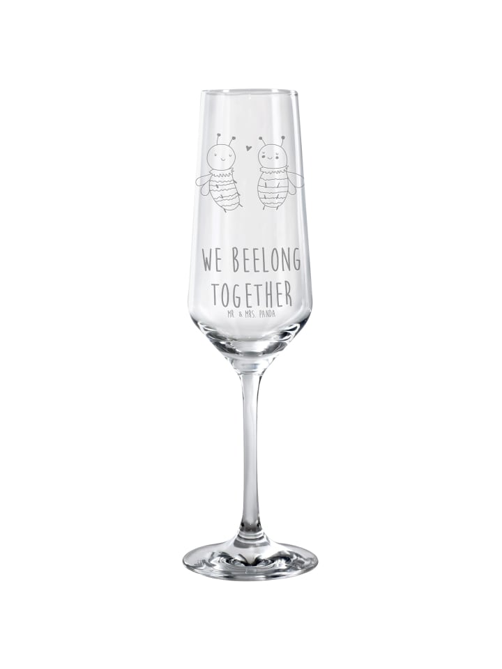 Champagnerglas Biene Verliebt mit Spruch in Transparent