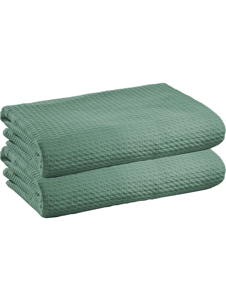 Baumwolle Sommerdecke 2er-Pack Siena in jade