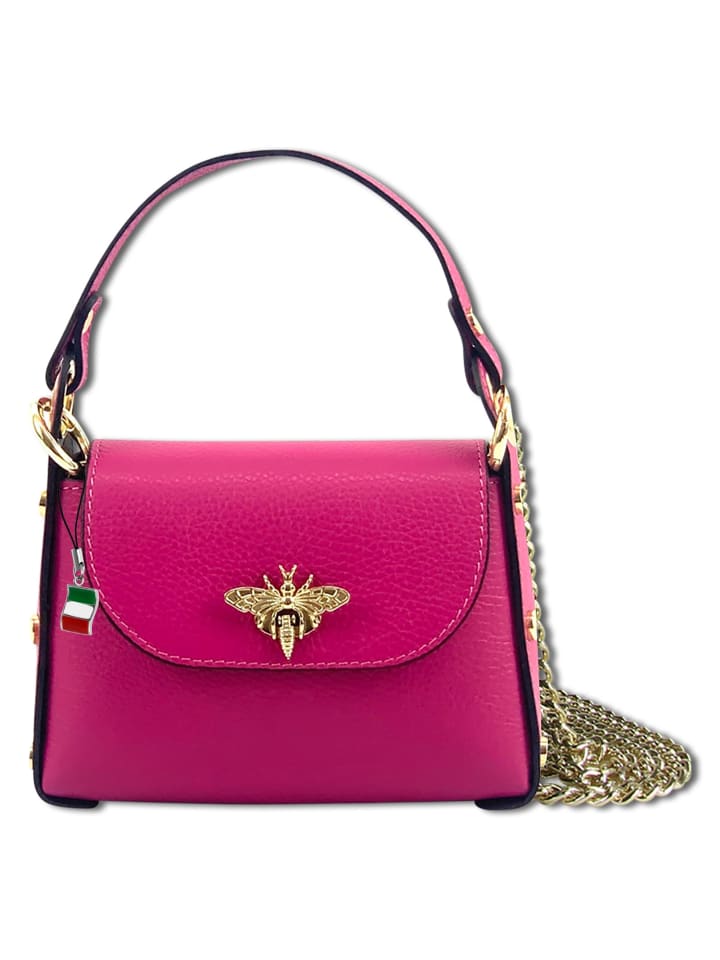 Florence Umhängetasche Leder pink, fuchsia ca. 19cm