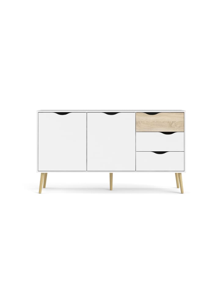 Sideboard BILLUND in Weiß - (W)147,2 x (H)81,7 x (L)39,1 cm