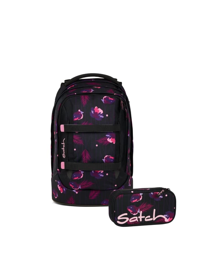 Schulrucksack-Set PACK "Mystic Nights" 2-teilig in Schwarz/Rosa