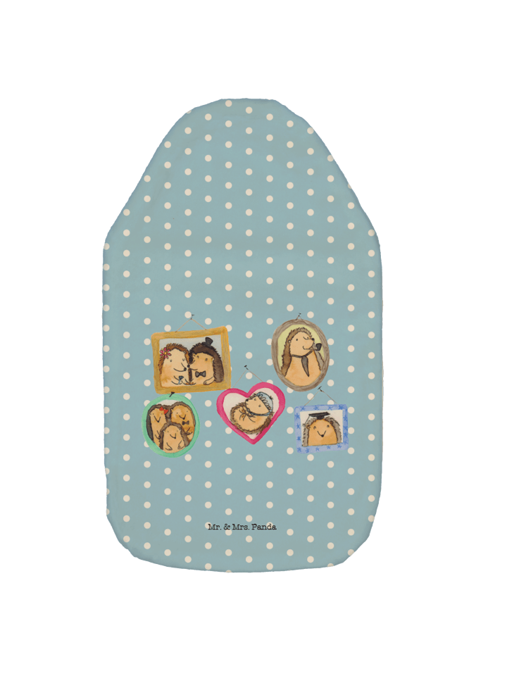 Wärmflasche Igel Familie ohne Spruch in Blau Pastell